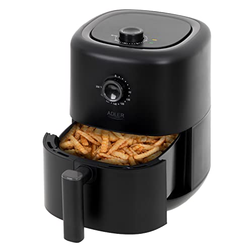 ADLER AD6310 Freidora de Aire Caliente sin Aceite, 3 Litros, Airfryer, Regulador de Temperatura 80 - 200ºC, Temporizador 30 minutos, 2200W