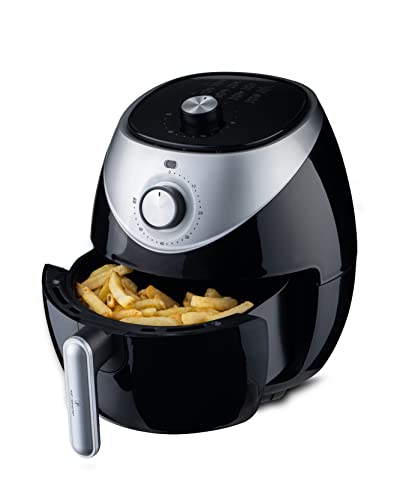 Freidora de Aire Caliente Just Perfecto 3,2L - Airfryer hasta 200°C - Freír sin Aceite con Programas para 500g - Airfryer 1200W con 7 Programas - Freidora de Aire Caliente para Patatas Fritas