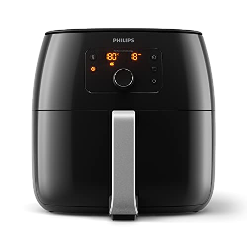 Philips Premium Airfryer XXL - 7.3L, Freidora sin Aceite, Tec Rapid Air y Fat Removal, NutriU App (HD9650/90)