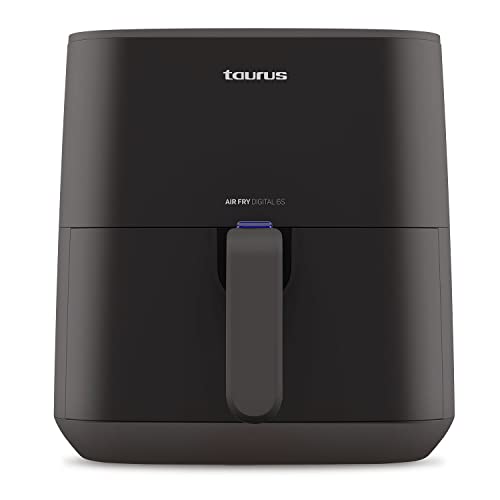 Taurus Air Fry Digital 6S - Freidora de aire, 1700W, 5.5L capacidad, 8 programas, hasta 200ºC, temporizador 60 min, digital, 6/7 raciones, piezas desmontables aptas lavavajillas, libre BPA y PFOA