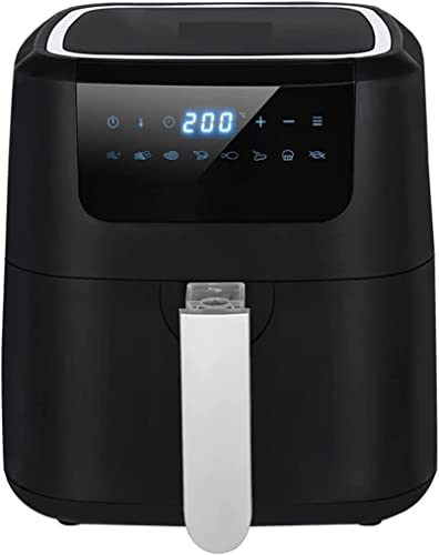 Air Fryer One Touch Screen con 8 funciones de cocción, olla doble antiadherente, horno de freidoras de aire sin aceite negro de 5L