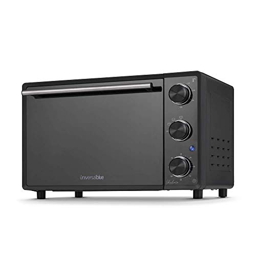 UNIVERSALBLUE Mini Horno Eléctrico Sobremesa | Freidora de Aire 28L | Horno Pequeño Sin Aceite 1500W