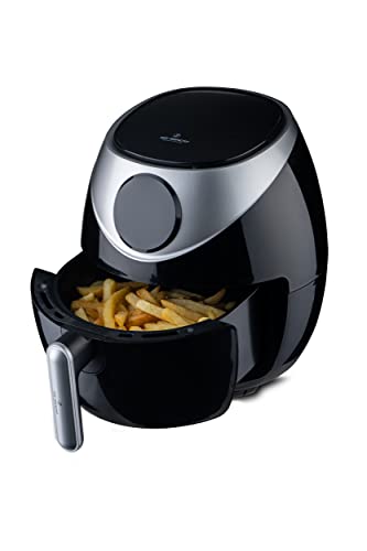 Freidora de Aire Caliente Just Perfecto 3,2L - Airfryer Hasta 200°C - Freír Sin Aceite Con Programas Para 500g - Airfryer 1400W Con 7 Programas - Freidora de Aire Caliente Para Patatas Fritas