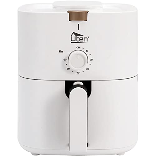 Freidora sin Aceite 4L, Uten Freidora de Aire 1500W con Cesta Extraíble, Tiempo y Temperatura Ajustable, Air Fryer Multifuncional, Recetas, Sin BPA ni PFOA, Blanco [Ahorra hasta un 50% en Energía]