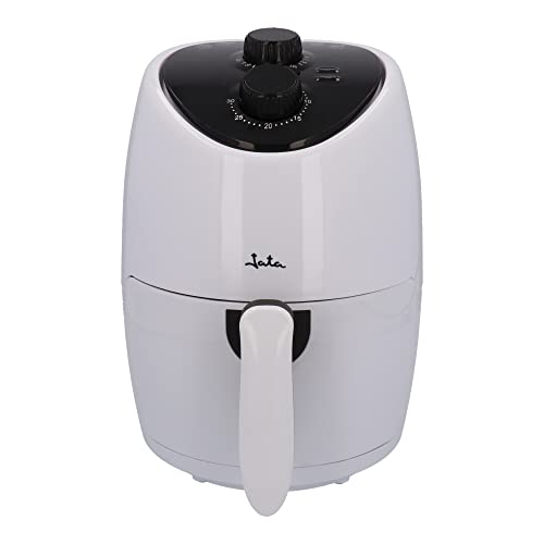 JATA JEFR1223 - Freidora sin aceite de 2 litros. Control de temperatura (80-200º) Temporizador de 30 minutos. Diseño compacto. Cestillo antiadherente. 1000 W. Libre de BPA