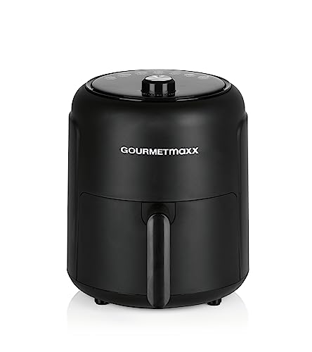 GOURMETmaxx Freidora de Aire Caliente 2.3l | Ideal para freír, asar etc. | 8 programas diferentes | Preparación especialmente baja en grasa | Temporizador | Desconexión automática | 1000W [Negro]