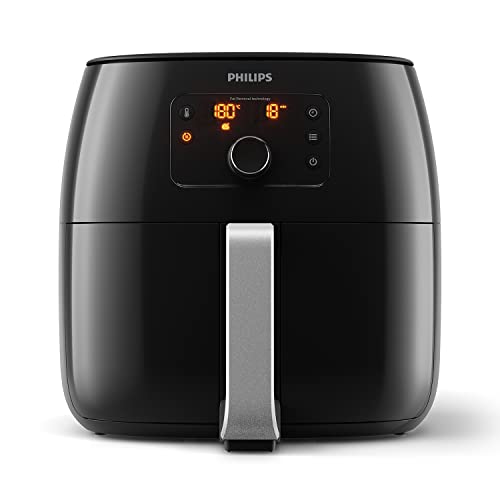 Philips Premium Airfryer XXL - 7.3L, Freidora sin Aceite, Tec Rapid Air y Fat Removal, Separador, NutriU App (HD9762/90)