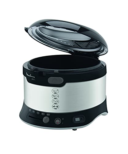 Moulinex AF179D Freidora, 1900 W, 2.1 L, color negro y plata