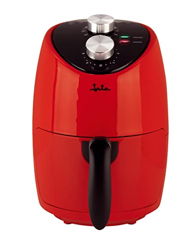 Jata JEFR1222 - Freidora sin aceite de 2 litros, Temperatura ajustable de 80 a 200ºC, Con temporizador, Cestillo antiadherente apto para lavavajillas, 1000 W, Libre de BPA