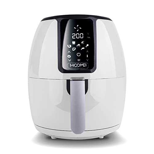 Freidora de aire, Air Fryer, cocción sin aceite, gran capacidad, de 80 °C a 200 °C, tecnología Fast Air, funciones preestablecidas, cesta extraíble, ahorro de energía (4,5 L, 1500 W, blanco)