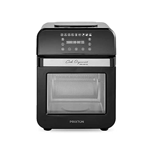 PRIXTON Cook Organics Pro - Freidora de Aire sin Aceite 12L Temporizador 0-60 min Temperatura 60-200ºC 6 Programas Predeterminados Pantalla LED táctil