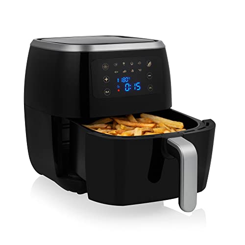 Tristar FR-6997 Freidora sin aceite, 8 programas, capacidad 6 L, panel de control digital táctil, temporizador de 60 minutos, temperatura ajustable, sin BPA, negro [Exclusivo en Amazon]