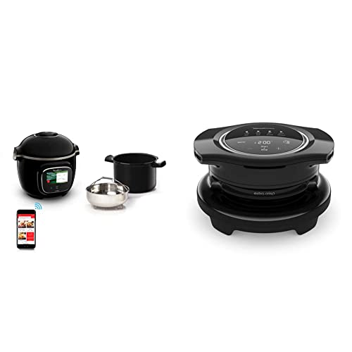 Moulinex Cookeo Touch Wi-Fi CE902 Freidora de aire sin aceite, 1600 W + Extra Crisp EZ1508 Tapa accesorio para Cookeo, 4 funciones automáticas, asa, cocina al grill, fríe con aire y postres