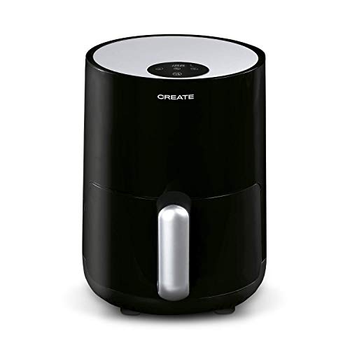 CREATE/FRYER AIR/Freidora de aire sin Aceite 1,5L Negra / 900W, cesta antiadherente, selector de temperatura 80-200°, apagado automático, Libre de BPA, Programable