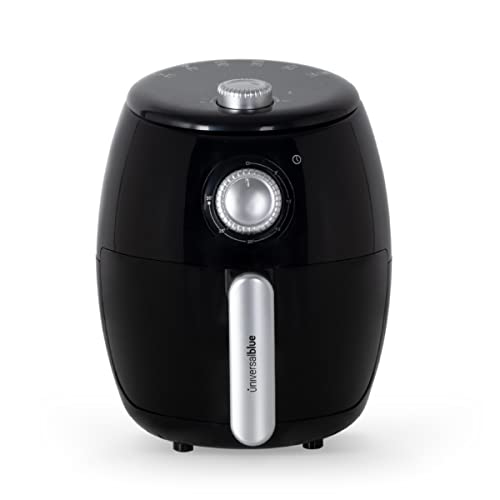 UNIVERSALBLUE Freidora de Aire 2 Litros | Air Fryer Sin Aceite Negra | Accesorios Aptos Lavavajillas | Revestimiento Antiadherente