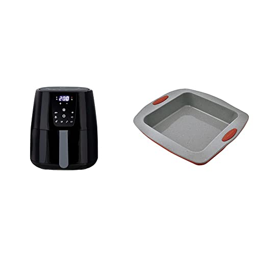 JATA JEFR1225 - Freidora sin aceite con 8 programas de cocinado. Control digital. Capacidad de 5 l. Hasta 200º. Temporizador de 30 minutos. 1300 W + Jata Hogar MC64 - Molde para repostería y cocina