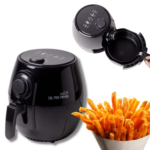 STARLYF Freidora sin Aceite Oil Free Fryer, freidora de aire, Cocina Rápida y Saludable, Temporizador y Control de Temperatura, Tecnología de Circulación de Aire, Cesta Antiadherente, Control LED