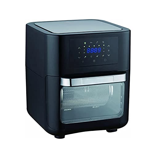 EXENXA Freidora de Aire 1700W 10L Freidoras eléctricas de Aire Caliente Horno Cocina sin Aceite LCD Freidora eléctrica para recalentar o Asar (Color : Black, Size : 10L) (Black 10L) Vida Interesante