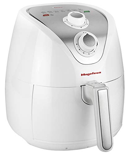 MAGEFESA ® Borea freidora de aire sin aceite de 3.2 L de capacidad, potencia de 1500 W, sistema de circulación de aire rápido, panel de control analógico giratorio para tiempo temperatura Air Fryer