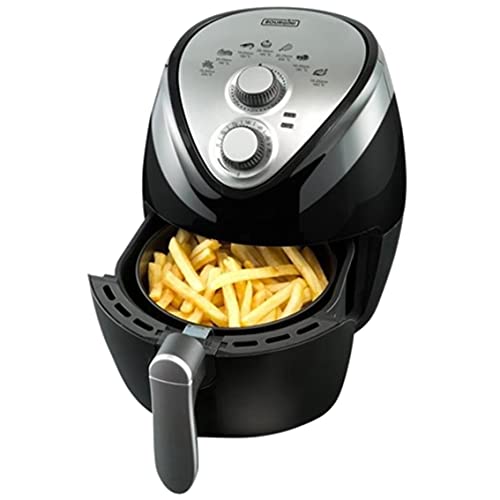 Bourgini Air Fryer de 5,5L y 1800W Freidora sin aceite Analógica con regulador de temperatura y tiempo