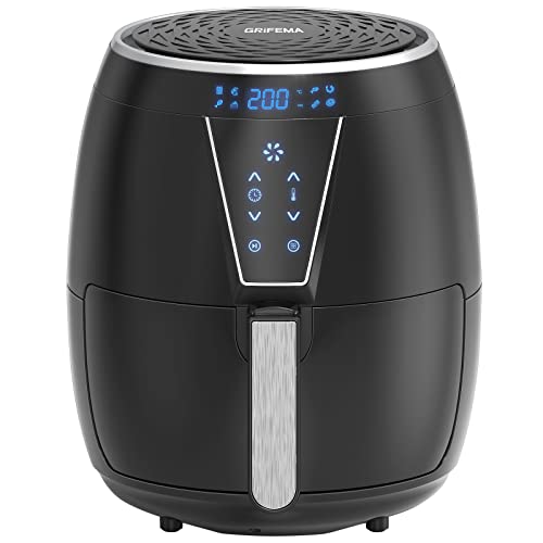 GRIFEMA GC2002 Freidora sin Aceite 4.5L/1500W con Pantalla LED Táctil, Freidora de Aire Caliente con 8 Preajustes de Circulación Rápida de Aire, Tiempo de 60 Minutos y Temperatura Ajustable