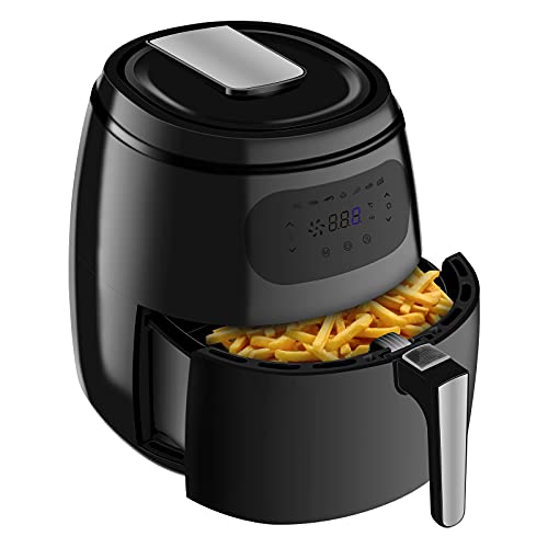 WOLTU Freidora sin Aceite 7,2L Freidora de Aire Caliente 1800W Pantalla LED Táctil 7 Modos de Cocción Temporizador y Temperatura Ajustable AirFryer Negro LF001sz