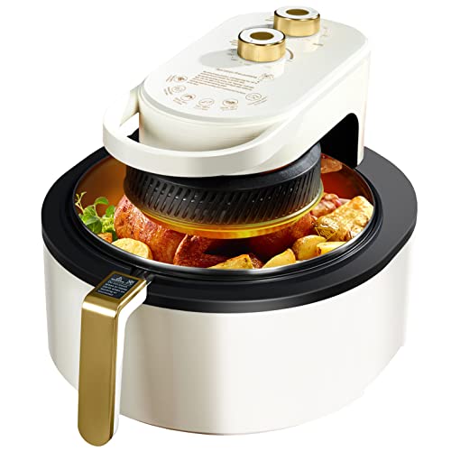 SUCIKORIO Freidora sin Aceite 5.5L xxl, Blanco Freidora Aire 1350W Air Fryer con Recetas Airfryer Libre PFOA y BPA | Protección Contra Sobrecalentamiento & Apagado Automático