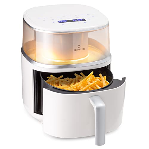 Klarstein Horno Freidora de Aire Caliente Rápida para Cocinas, Freidora Sin Aceite Compacta, Capacidad 7,5 l, Air Fryer 16 Programas, Panel Táctil, Temporizador, Fácil de Limpiar, Freidoras Aire