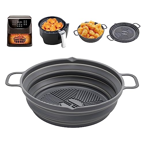 Alyvisun Molde Silicona Freidora de Aire, Moldes Accesorios para Freidora sin Aceite, Bandeja Reutilizable de Cesta y Utensilios para Air Fryer, Microondas, Horno