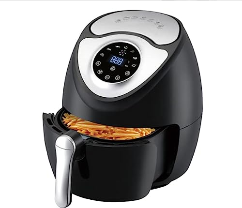 OHMG Airfryer 2.6L Freidora de aire caliente sin aceite,Tecnología Turbo Air,Freidora sin aceite con pantalla táctil,Sartén antiadherente,Air Fryer 1300W,Cocinar, Freír, Asar