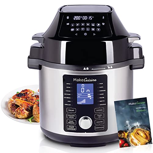 MakeCuisine - Robot de cocina 2 en 1 - Olla Eléctrica Programable a Presión y Airfryer - Freidora aire - Olla Programable - Multifunción - 5.6 Litros