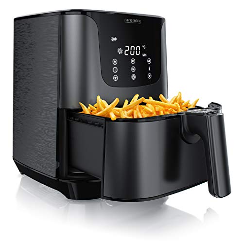 Arendo - Freidora de aire caliente XXL 3,5L - Airfryer - Freidora sin aceite - Sin grasa - Horno de aire caliente - 1500 W - Temporizador - Sistema de circulación 3D - Negro