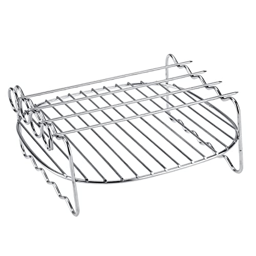 TKSE Rejilla de Doble Capa para freidora de Aire, Accesorio de Cocina, Rejilla para Barbacoa de Repuesto, Bandeja para Hornear brochetas de Doble Capa para freidora de Aire Philips