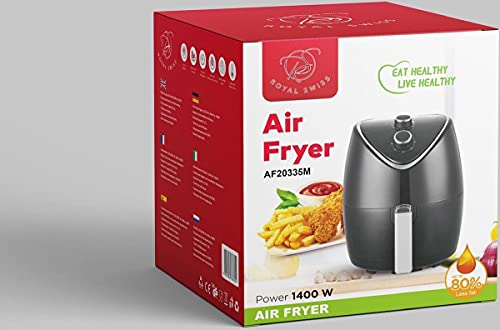 Freidora de aire, sin aceite, Air Fryer 3.5 Royal Swiss (negro)