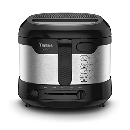 Tefal FF215D Uno M Freidora, Acero Inoxidable, Edelstahl/Schwarz