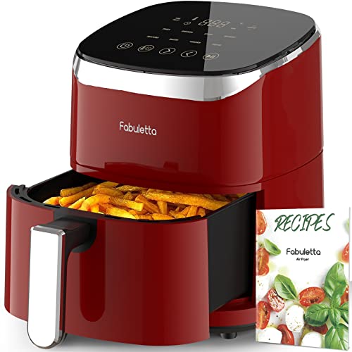 Fabuletta Freidora sin Aceite Inteligente 4L, 75-230℃, 1680W freidora aire caliente, 9 Programas, Cesta Antiadherente, Temperatura y Tiempo Regulable, Air Fryer saludable para 2-4 personas