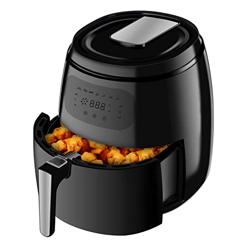 LLIVEKIT Freidora sin Aceite 8,3 L, 1800W Freidora de Aire Caliente, Air Fryer con Pantalla Táctil Digital LED, 7 Programas, Termostato Ajustable y Control de Tiempo, Negro