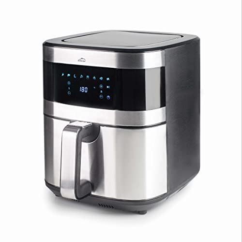 Lacor - 69511 - Freidora Sin Aceite Ecofry, Freidora Aire con Tecnología TotalCook, Air Fryer con Recetario Exclusivo en 3 Idiomas, Fácil de Usar, Pantalla Táctil, 8 Programas, 1500 W, Capacidad 5,5L