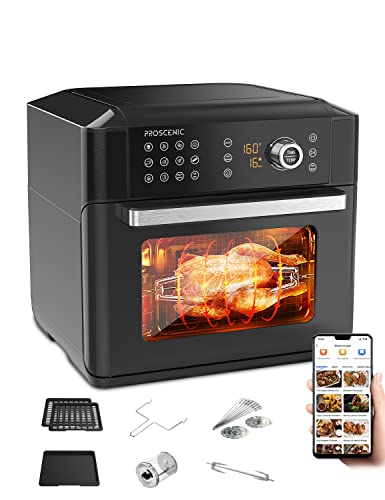 Proscenic T31 Freidora sin Aceite 15L,1700W Freidora de Aire,con 12 Programas,Panel Táctil,Recetas Españolas en Línea, APP/Alexa,Tempolizador,Cesta Antiadherente