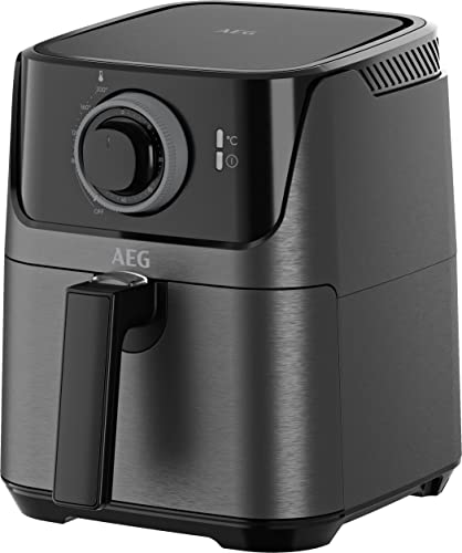 AEG AF5-1-4GB Freidora de Aire Sin Aceite 2.5 L, Temporizador 60 min, Temperatura máxima 200º, Apto lavavajillas, Cesto extraíble, Mango giratorio, Negro