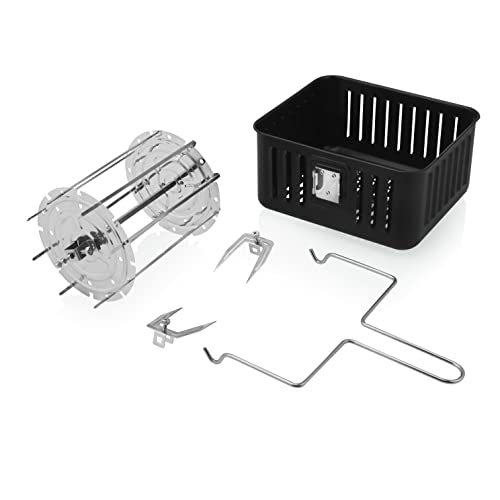 Princess 182062 Set de Accesorios para la freidora sin aceite y horno 182065, cesta de revestimiento antiadherente, 2 juegos de pinchos para asar verdura, carne o pollo y asa extraíble, sin BPA