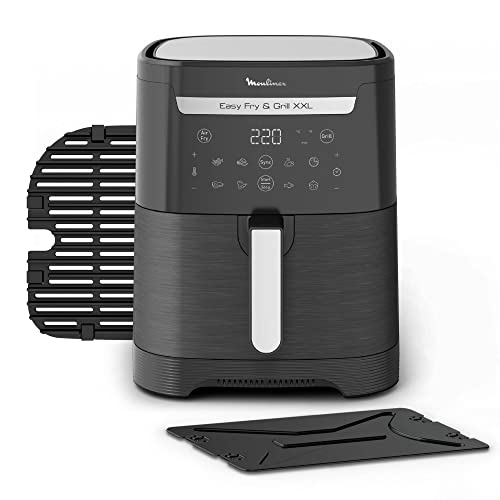 Moulinex Easy Fry XXL 6,5 L EZ8018 Freidora de Aire 2 en 1 para Freír o a la Parrilla, con Poco o Sin Aceite, Pantalla Digital Táctil, 8 Programas, Comidas Sanas, Gran Capacidad, Hasta 8 personas