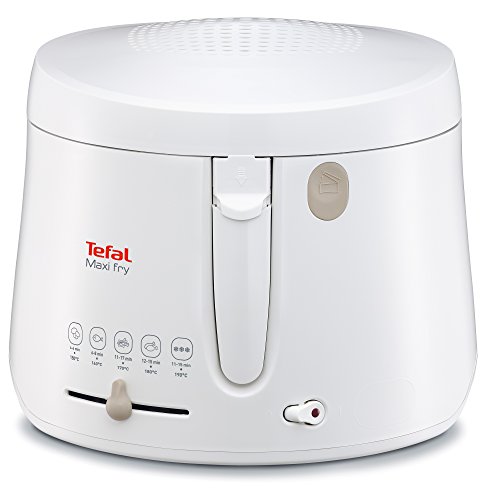 Tefal Maxi Fry FF1001 Freidora, 1900 W, 1.2 Kilos, Acero Inoxidable, Blanco