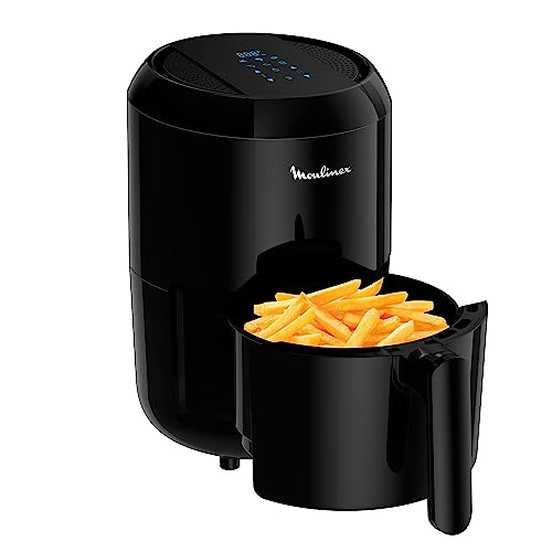 Moulinex EZ3018 Easy Fry Compact Precision - Freidora eléctrica para 2 personas, 6 modos preestablecidos, pantalla táctil, 1030 W, capacidad de 1,5 kg, 1,6 l, color negro