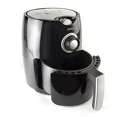 JOCCA - Freidora sin aceite con temporizador 1000W | Freidora de Aire Caliente | Capacidad 2,2 litros | Air Fryer | Cocina Sana | Temperatura Ajustable