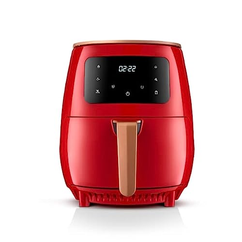 Freidora Aire Feel Lagom, Air fryer Crunch, Freidora sin Aceite, Capacidad 4.5L, 1400W, Temporizador Programable hasta 6 Horas, Hasta 4 Modos, Pantalla Táctil y Digital, Color Rojo, Dual Chef