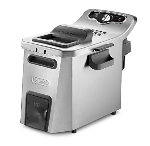 DeLonghi F44532CZ Solo - Freidora Independiente de Acero Inoxidable, 5 L, 3200 W, 1,5 kg, Negro