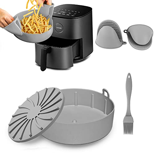 Accesorios Freidora de Aire sin Aceite 19 cm - Molde Olla de Silicona Repuesto Reutilizable y Antiadherente para Horno, Microondas - Accesorios Airfryer