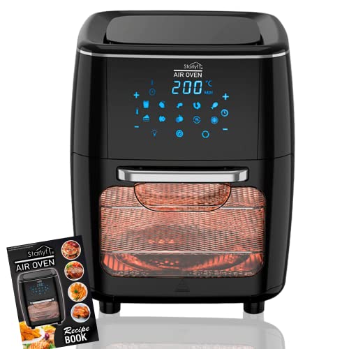 Horno Freidora sin Aceite Starlyf Air Oven, 12L, 1700W, Tecnología Air Cycling, 10 Programas + Cesta giratoria, Freidora de Aire 65-200°°, Panel LED táctil, Fácil de Limpiar (12L - 1700W)