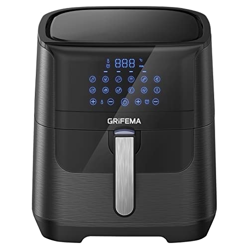 GRIFEMA GC2001 Freidora sin Aceite 6.5L/1800W con Pantalla LED Táctil, 12 Funciones Preestablecidas, Temperatura Ajustable+Tiempo，Cesta Antiadherente